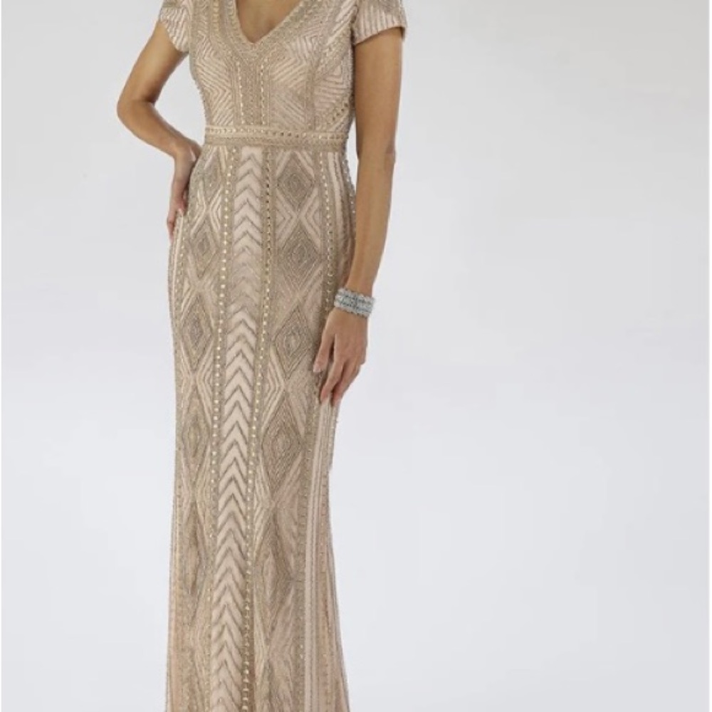 Lara Beaded V-neck Gown